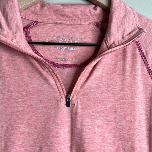 Orvis Trout Bum Quarter Zip Women's Pink Top Small - Picture 3 of 7
